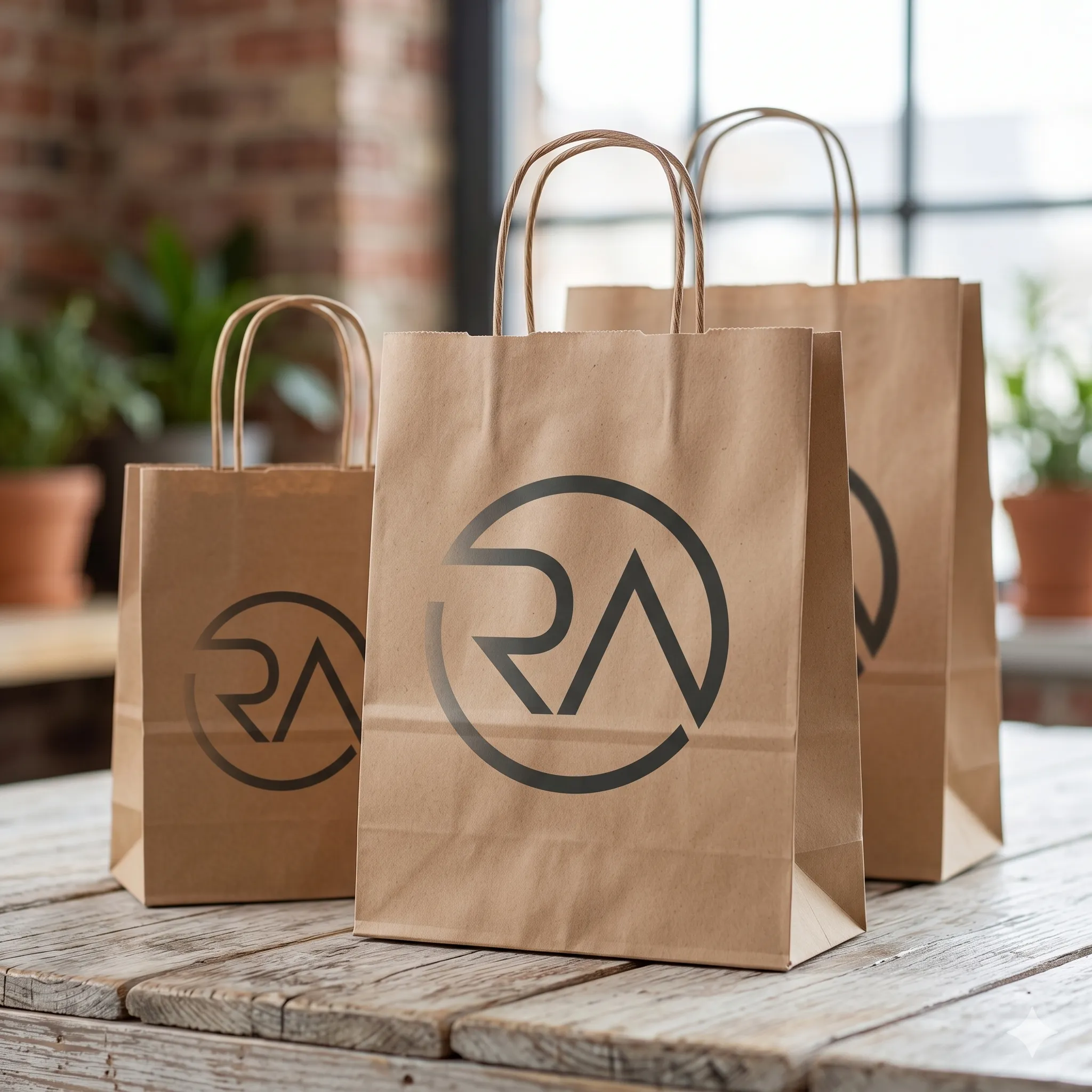 Kraft paper bags with custom logo printing